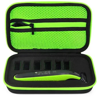 Hard Case for Philips OneBlade Shaver BQ80, Black/Green