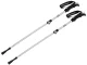 Folding Trekking Poles, Adjustable, Silver