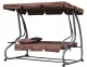 MultiGarden 3-Seater 2-in-1 Garden Swing with Cushions, Brown