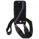 BMW iPhone 16 Pro Max Case M Edition Carbon Tricolor Lines & Strap, Black