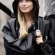 Trizand Snap Button Raincoat, Universal, Black