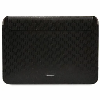 Karl Lagerfeld Saffiano Monogram Plaque 14" Laptop Sleeve, Black