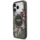 Guess IML Flowers Pearl Strap MagSafe case for iPhone 18 Pro and 17 Pro, black