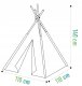 Teepee Tipi Style Kids Play Tent House Wigwam, Gray