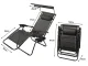 Folding Garden and Beach Lounger Zero Gravity 2in1 with Canopy, Black
