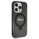Guess iPhone 14 Pro Max Case Ring Stand Script Glitter MagSafe, Black