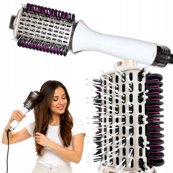 3-in-1 Hair Dryer Brush with Ionization, 1000W, White