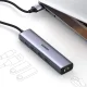 Ugreen CM475 USB 3.0 Hub Adapter with RJ-45 Ethernet and USB-C PD, Gray