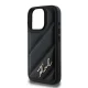 Karl Lagerfeld iPhone 16 Pro Max Case Diagonal Quilted Script, Black