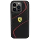 Ferrari Twist Metal Logo dėklas telefonui iPhone 15 Pro, juodas