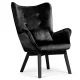 Sofotel Norse Lounge Chair with Footstool, Black