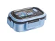 Blue Lunch Box with 3 Compartments and Cutlery