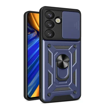 Hybrid Armor Camshield Case for Samsung Galaxy S25 - Blue