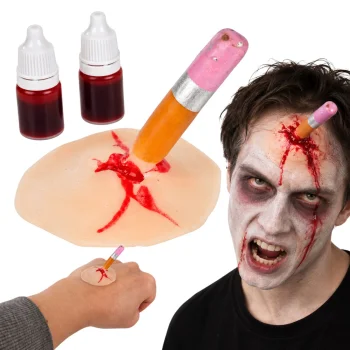 Halloween Makeup Kit - Fake Wound with Pencil and Blood
