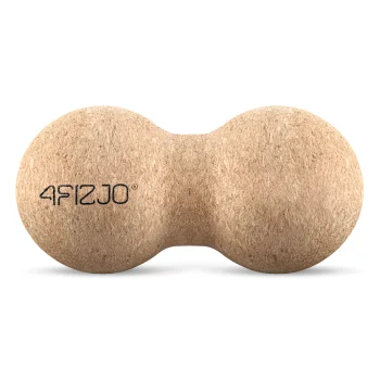 4Fizjo Double Cork Massage Ball, 13.5 cm, Brown