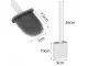 Silicone Toilet Brush with Sealed Base, White/Grey