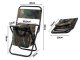 Folding fishing and camping chair with backrest and bag, camouflage