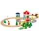 Wooden Train Set with Tracks and Station 50 Pieces