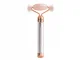 Rose Quartz Face and Neck Vibrating Massager Roller with Two Nozzles