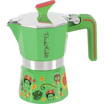 Pedrini 02CF156 Frida Kahlo Moka Pot, 2 Cups, Green