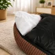 Soft Corduroy Dog and Cat Bed L (84 x 65 cm), Brown