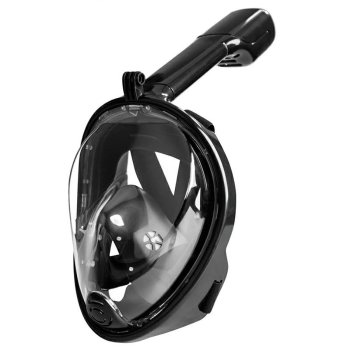 Full Face Snorkel Mask with 180° Panoramic View & Camera Mount L/XL