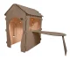 Wooden Garden Playhouse for Kids with Chalkboard and Table, 86 x 137 x 105 cm