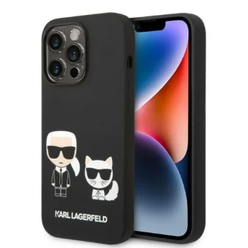 Apple iPhone 14 Pro Max 6.7'' Karl Lagerfeld Liquid Silicone Karl&Choupette Magsafe Case Cover (KLHMP14XSSKCK), Black