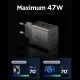 Spigen Essential EE472EU-GAN 2-Port Wall Charger 47W, Dark Grey