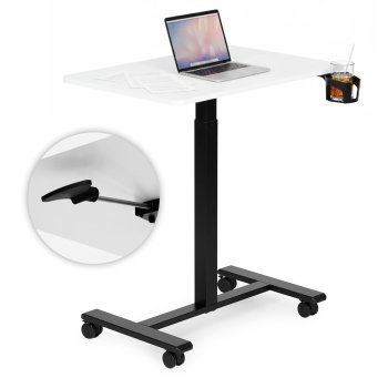 Mobilais galds ar regulējamu augstumu 70x48 cm klēpjdatoram uz riteņiem ModernHome