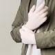 Braided Touchscreen Gloves with Finger Cutouts, Pink