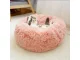 Plush Calming Donut Bed for Dogs and Cats, 50cm, Light Pink