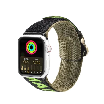 Dux Ducis Strap for Apple Watch 49/45/44/42 mm (Outdoor Version), Nylon Band, Black/Green