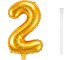 Foil Number 2 Balloon 66cm for Birthday Party Decorations, Gold