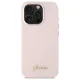 Guess iPhone 16 Pro Case Silicone Script Metal Logo & Frame, Pink