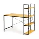 Modernhome PJJCT0002-302 Computer Desk with Shelves, Loft Style, Light Oak/Black