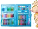 Art Painting and Drawing Set in Case, 86 Pieces, Blue