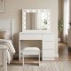 Туалетный столик с зеркалом и LED подсветкой 4 ящика табурет ModernHome