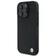 BMW iPhone 16 Pro Max Case Signature Leather Diamond Metal Logo MagSafe, Black