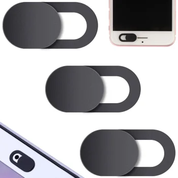 3x Sliding Webcam Covers for Laptop and Phone, Black