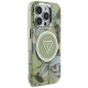 Guess Glitter Flowers Triangle Buttons MagSafe Phone Case Cover iPhone 16 Pro Max green
