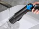 Handheld Self-Squeezing Mini Mop with Sprayer for Windows and Floors, Black