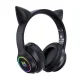 Onikuma B90 Wireless Gaming Headphones with Cat Ears, Black
