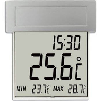 TFA 30.1035 Vision Solar Digital Window Thermometer, Silver