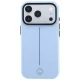 Mercedes Leather Semi Wrap Iconic Line MagSafe Case for iPhone 18 Pro / 17 Pro, Blue