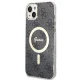 Apple iPhone 14 Plus 6.7\" Guess 4G Print MagSafe Case Cover (GUBPP14MH4EACSK) + Charger, Black