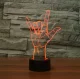 3D LED Night Light V-Sign Hand, RGB