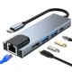 USB-C Hub Tech-Protect V3 5in1, HDMI, RJ45, USB 3.0, Gray