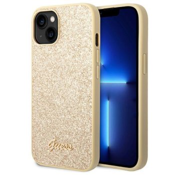 Apple iPhone 14 Plus 6.7" Guess Glitter Script Case Cover (GUHCP14MHGGSHD), Gold