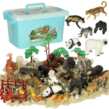 Animal Figures Set with Storage Box (59 pcs)